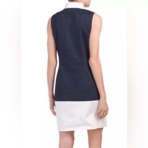 SAIL TO SABLE  Navy and White sleeveless color block Mini Dress size M - Picture 3 of 15